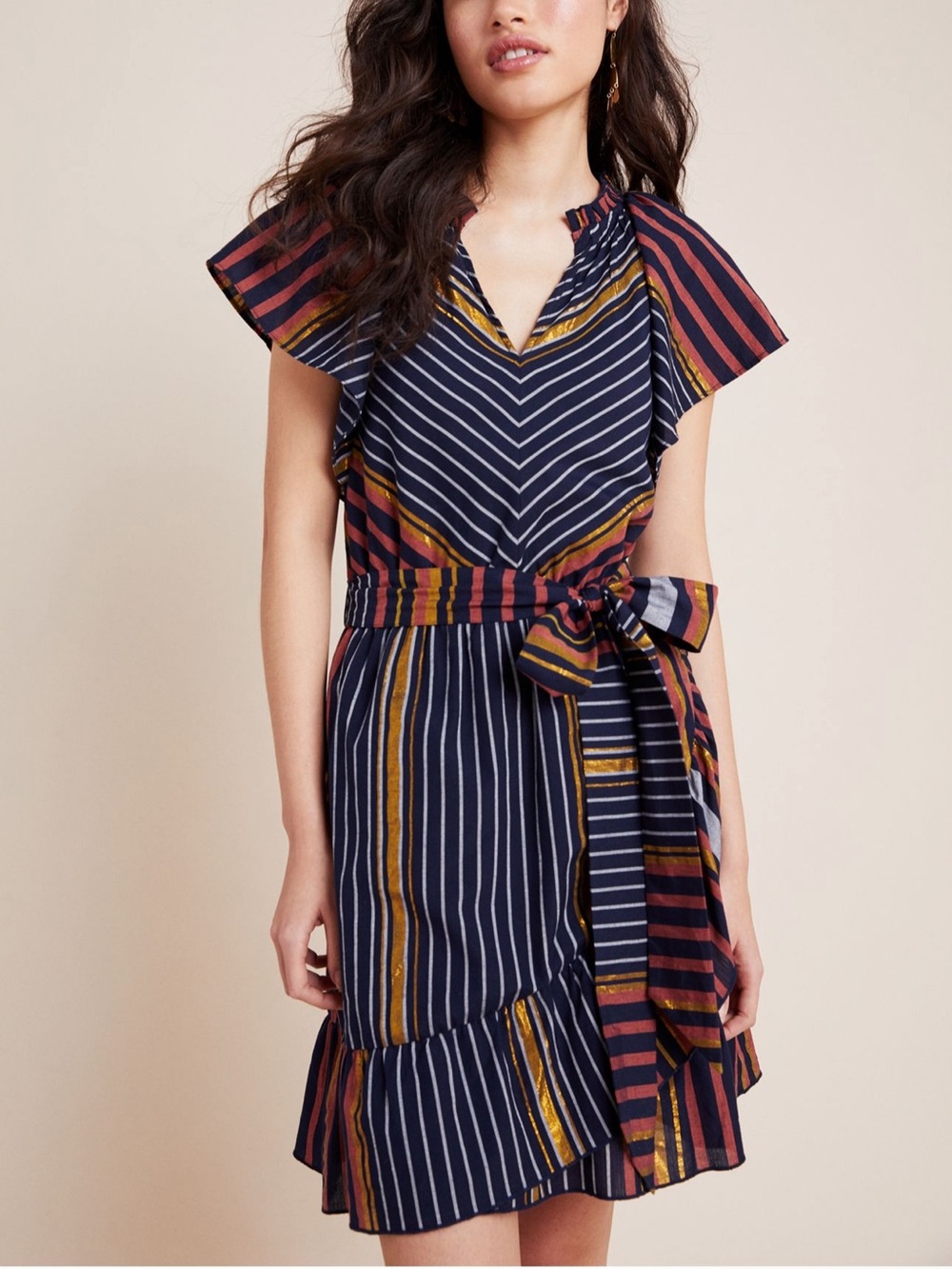 Anthropologie Ranna Gill Sibyl Shimmer Mini Dress S